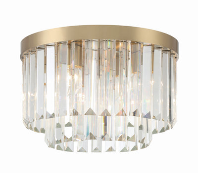 ##Antique Hardware## Hayes 4 Light Aged Brass Flush Mount