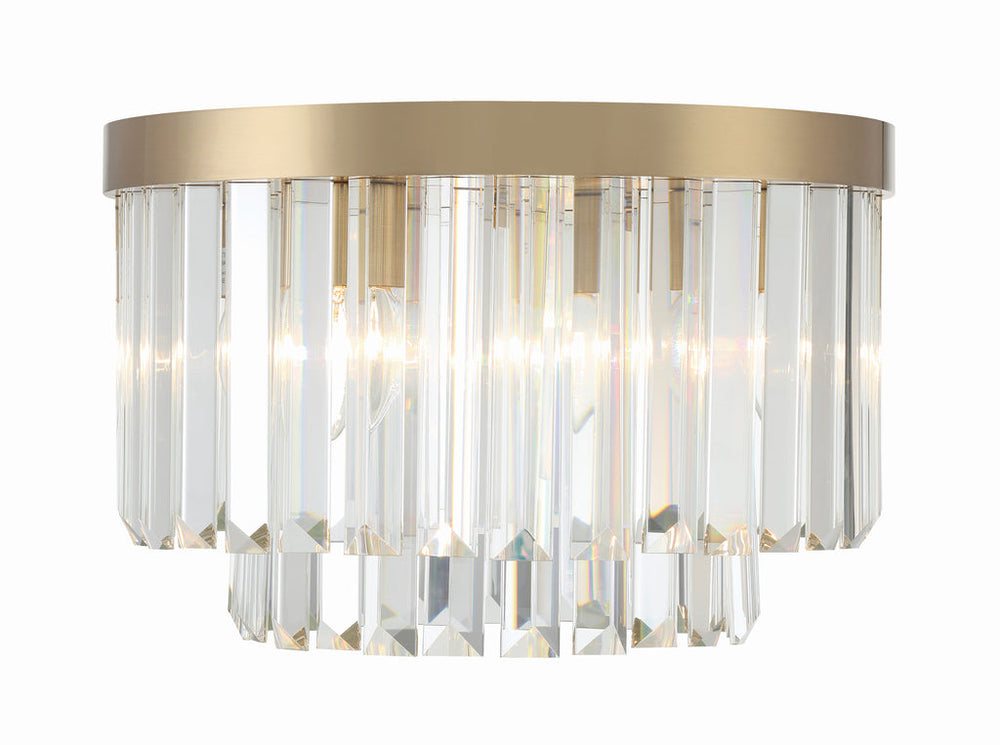 ##Antique Hardware## Hayes 4 Light Aged Brass Flush Mount