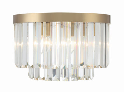 ##Antique Hardware## Hayes 4 Light Aged Brass Flush Mount