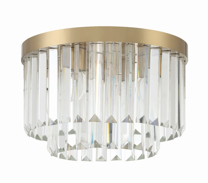 ##Antique Hardware## Hayes 4 Light Aged Brass Flush Mount