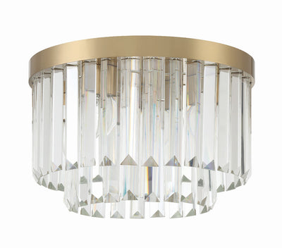 ##Antique Hardware## Hayes 4 Light Aged Brass Flush Mount
