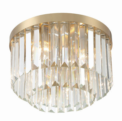 ##Antique Hardware## Hayes 4 Light Aged Brass Flush Mount