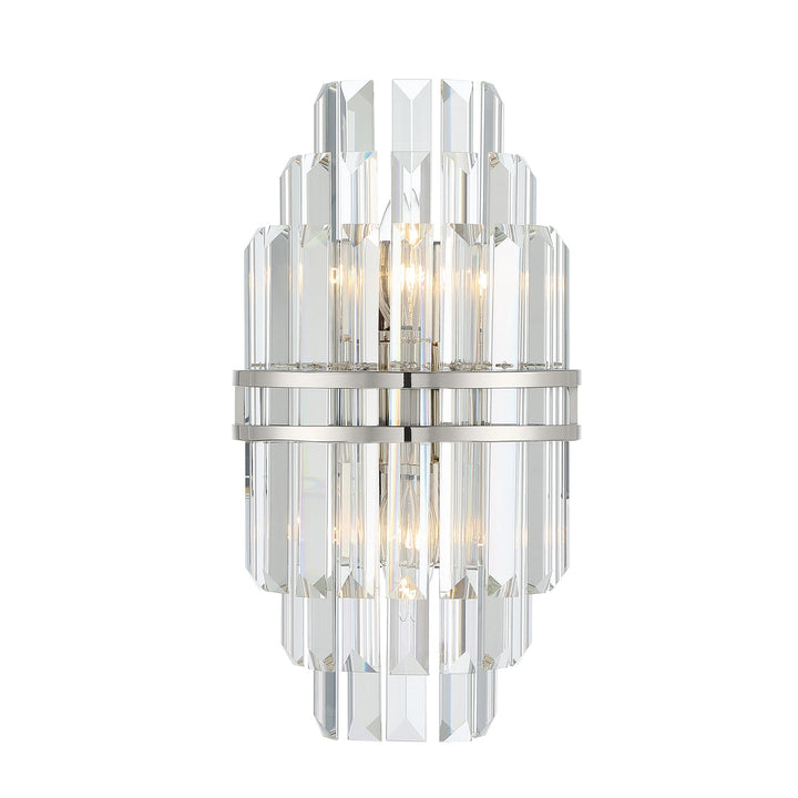 ##Antique Hardware## Hayes 2 Light Polished Nickel Sconce