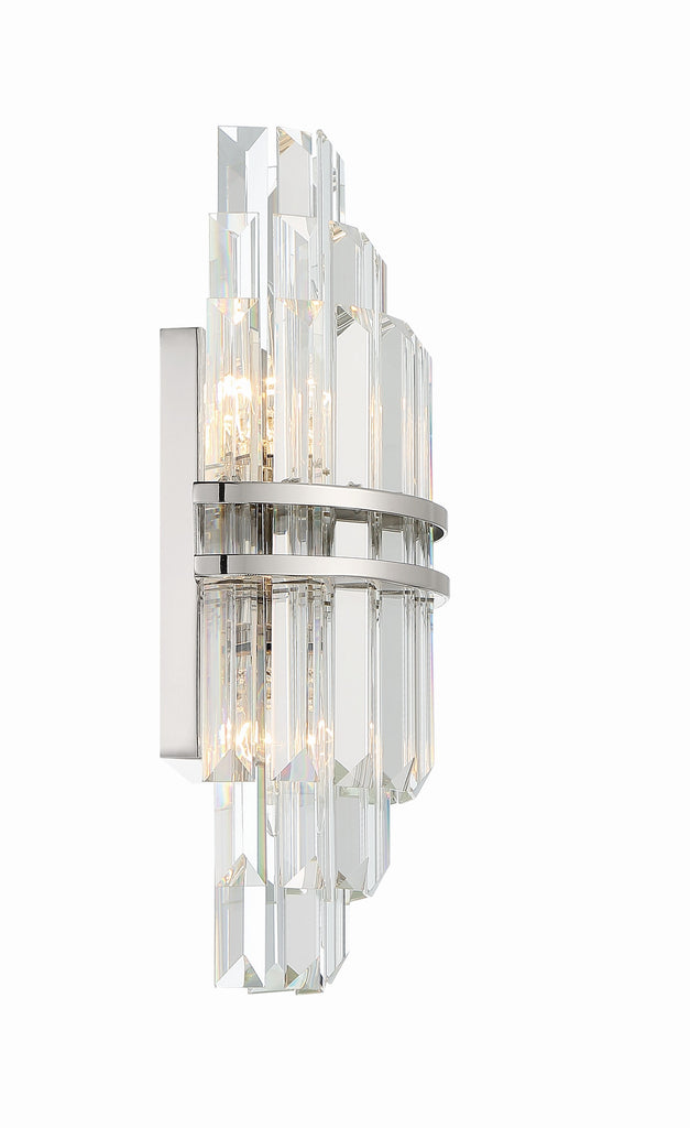 ##Antique Hardware## Hayes 2 Light Polished Nickel Sconce
