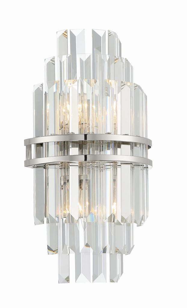 ##Antique Hardware## Hayes 2 Light Polished Nickel Sconce