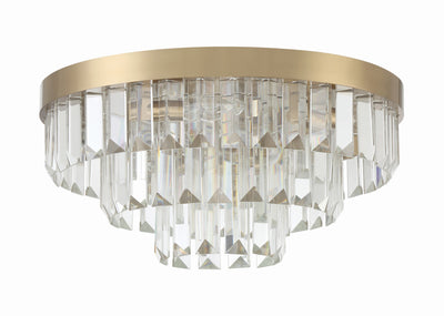 ##Antique Hardware## Hayes 8 Light Aged Brass Flush Mount