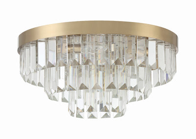 ##Antique Hardware## Hayes 8 Light Aged Brass Flush Mount