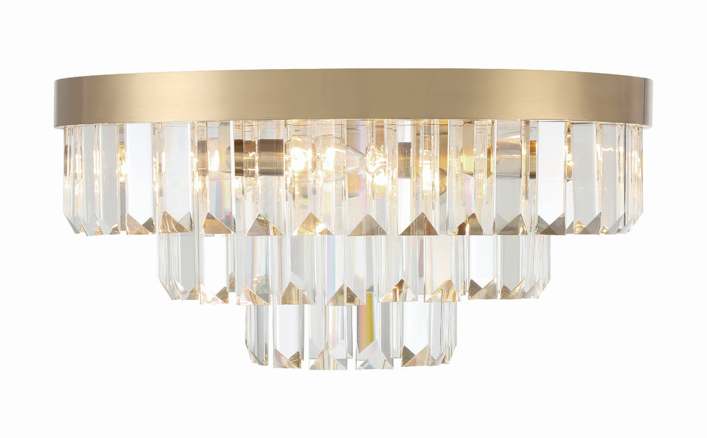 ##Antique Hardware## Hayes 8 Light Aged Brass Flush Mount