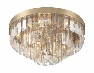 ##Antique Hardware## Hayes 8 Light Aged Brass Flush Mount