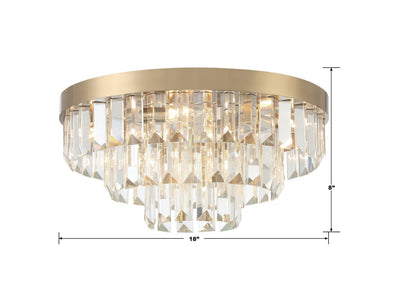 ##Antique Hardware## Hayes 8 Light Aged Brass Flush Mount