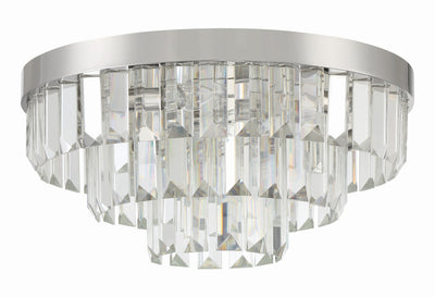 ##Antique Hardware## Hayes 8 Light Polished Nickel Flush Mount