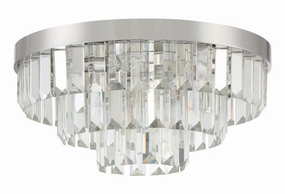 ##Antique Hardware## Hayes 8 Light Polished Nickel Flush Mount