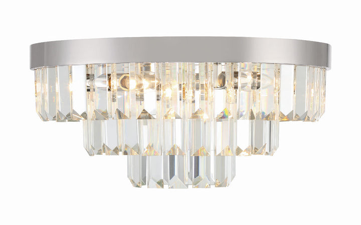 ##Antique Hardware## Hayes 8 Light Polished Nickel Flush Mount