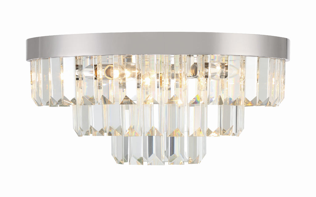 ##Antique Hardware## Hayes 8 Light Polished Nickel Flush Mount