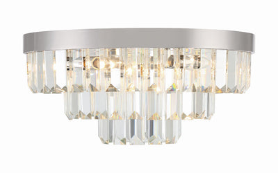 ##Antique Hardware## Hayes 8 Light Polished Nickel Flush Mount