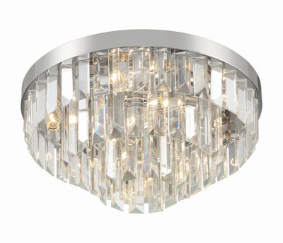##Antique Hardware## Hayes 8 Light Polished Nickel Flush Mount