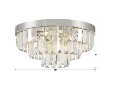 ##Antique Hardware## Hayes 8 Light Polished Nickel Flush Mount