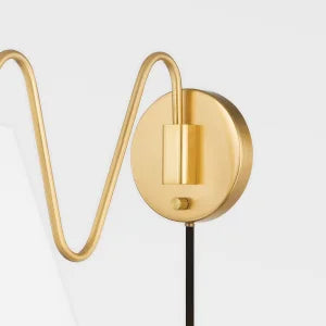 ##Antique Hardware## Onda Plug-In Sconce