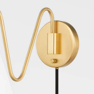 ##Antique Hardware## Onda Plug-In Sconce