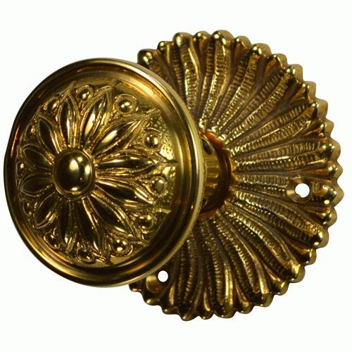 Antique Hardware French Provincial Rosette Door Set with Floral Imprint Door Knobs (Several Finishes Available) Door Knobs & Handles