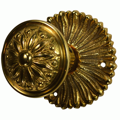 Antique Hardware French Provincial Rosette Door Set with Floral Imprint Door Knobs (Several Finishes Available) Door Knobs & Handles