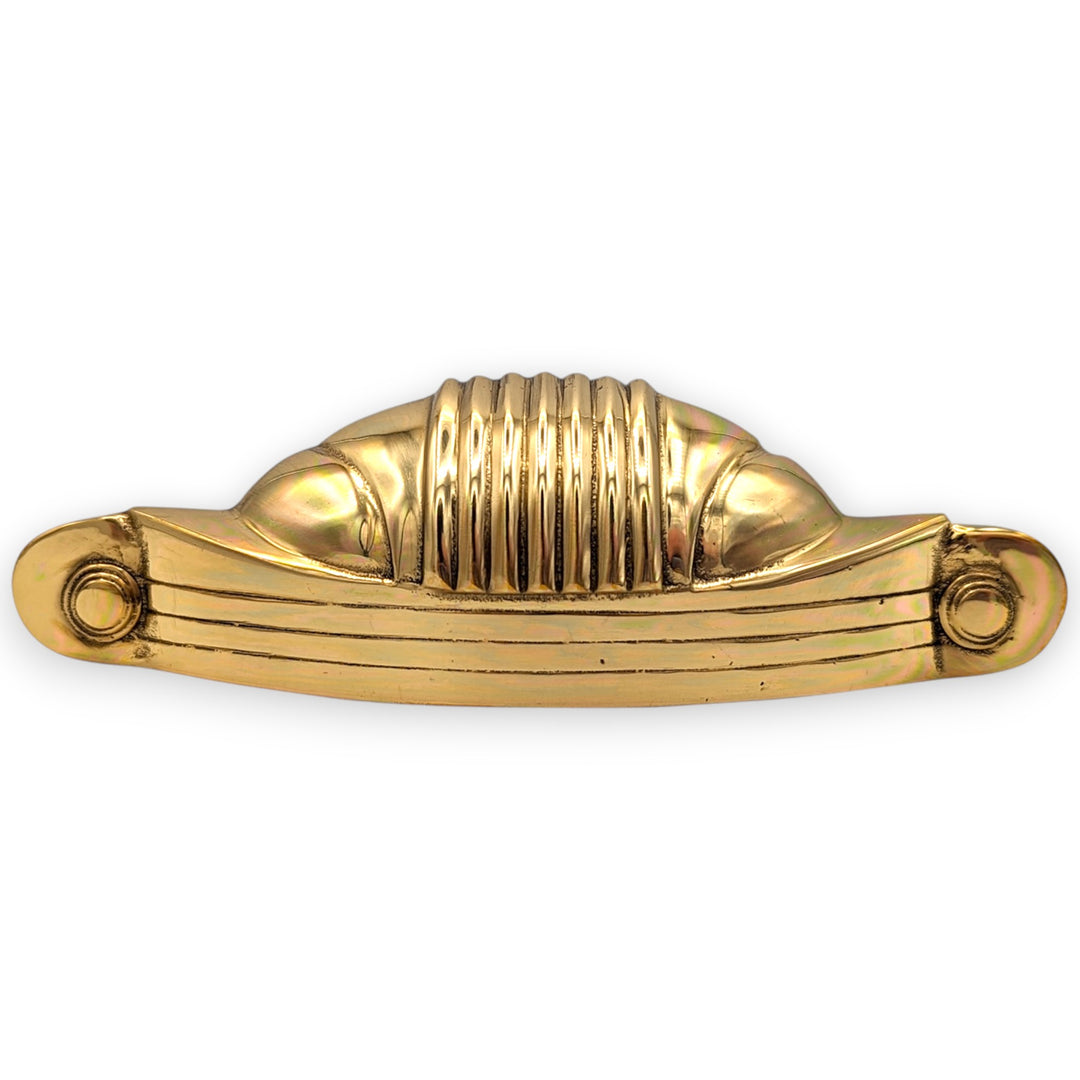 ##Antique Hardware## 5 Inch Overall (4 Inch c-c) Moderne Deco Cup Pull (Several Finishes Available)