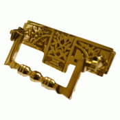 ##Antique Hardware## 3 3/8 Inch (2 3/4 Inch c-c) Leaf Deco Bail Pull