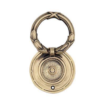 Antique Hardware 2 3/4 Inch Solid Brass Ribbon & Reed Drawer Ring Pull MISSION RING PULLS