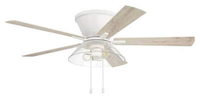 Antique Hardware 52" Insight White Finish, White/Washed Oak Blades, Integrated Light kit Included Ceiling Fan