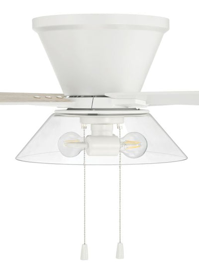 Antique Hardware 52" Insight White Finish, White/Washed Oak Blades, Integrated Light kit Included Ceiling Fan