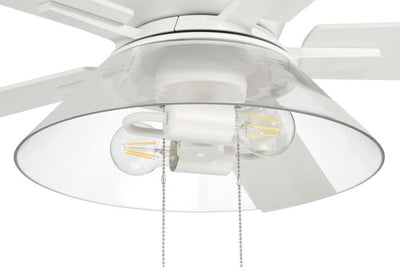 Antique Hardware 52" Insight White Finish, White/Washed Oak Blades, Integrated Light kit Included Ceiling Fan