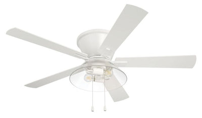 Antique Hardware 52" Insight White Finish, White/Washed Oak Blades, Integrated Light kit Included Ceiling Fan