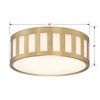 ##Antique Hardware## Kendal 3 Light Vibrant Gold Flush Mount