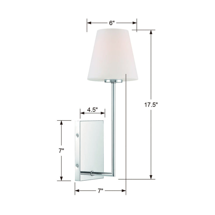##Antique Hardware## Lena 1 Light Polished Chrome Sconce