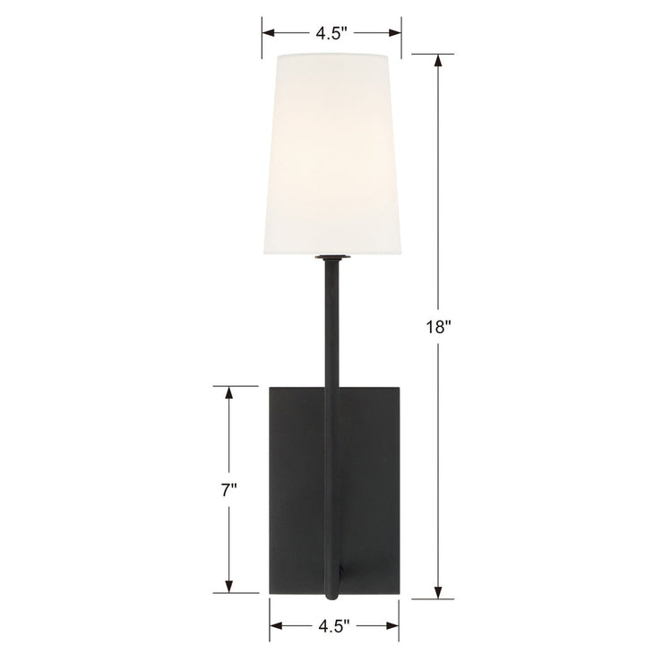 ##Antique Hardware## Lena 1 Light Black Forged Sconce