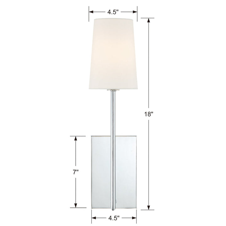 ##Antique Hardware## Lena 1 Light Polished Chrome Sconce