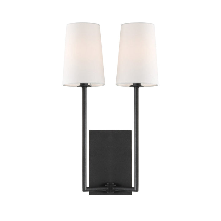 ##Antique Hardware## Lena 2 Light Black Forged Sconce