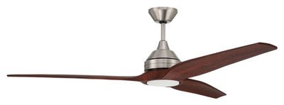 Antique Hardware 60" Limerick in Brushed Polished Nickel w/ Mahogany Blades Ceiling Fan