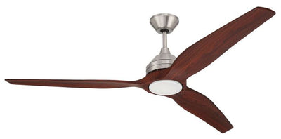 Antique Hardware 60" Limerick in Brushed Polished Nickel w/ Mahogany Blades Ceiling Fan