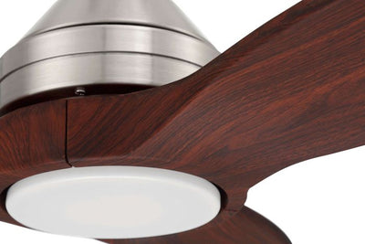 Antique Hardware 60" Limerick in Brushed Polished Nickel w/ Mahogany Blades Ceiling Fan
