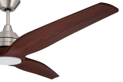 Antique Hardware 60" Limerick in Brushed Polished Nickel w/ Mahogany Blades Ceiling Fan