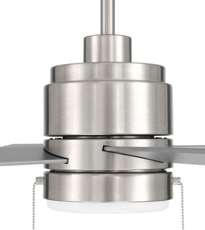 Antique Hardware 52" McCoy 4-Blade w/ Pull Chain in Brushed Polished Nickel w/ Brushed Nickel Blades Ceiling Fan