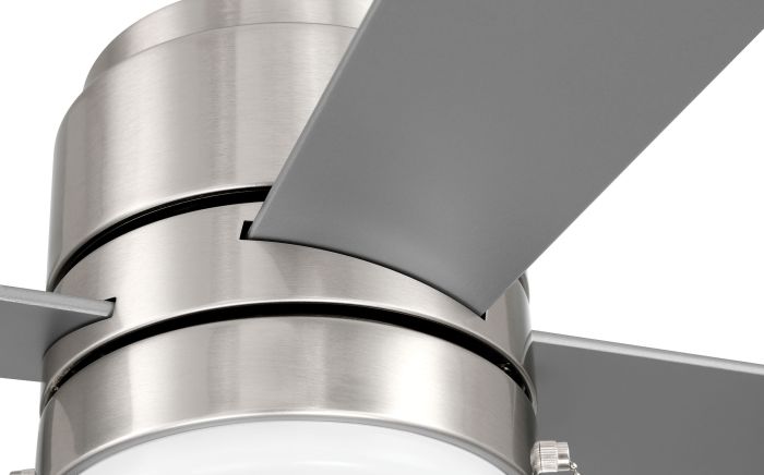Antique Hardware 52" McCoy 4-Blade w/ Pull Chain in Brushed Polished Nickel w/ Brushed Nickel Blades Ceiling Fan