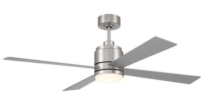 ##Antique Hardware## 52" McCoy 4-Blade in Brushed Polished Nickel w/ Brushed Nickel Blades