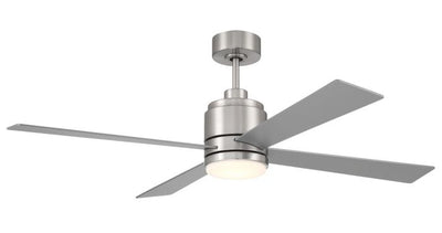 ##Antique Hardware## 52" McCoy 4-Blade in Brushed Polished Nickel w/ Brushed Nickel Blades