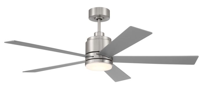 ##Antique Hardware## 52" McCoy 5-Blade in Brushed Polished Nickel w/ Brushed Nickel Blades