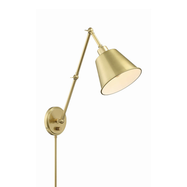 ##Antique Hardware## Mitchell 1 Light Aged Brass Task Sconce