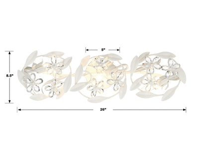 ##Antique Hardware## Marselle 3 Light Matte White Bathroom Vanity