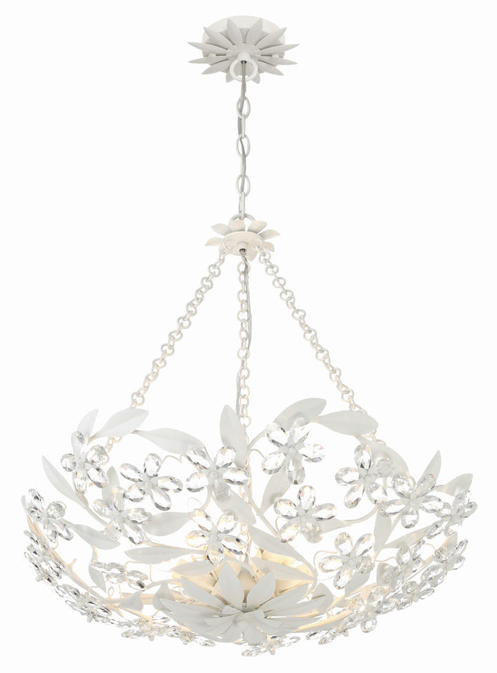 ##Antique Hardware## Marselle 6 Light Matte White Chandelier