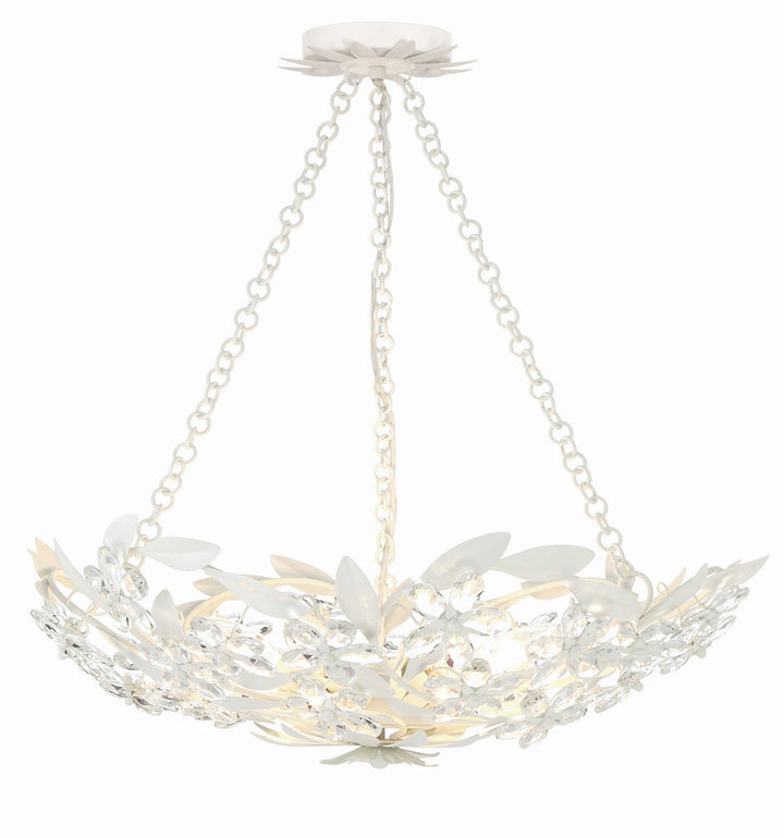 ##Antique Hardware## Marselle 6 Light Matte White Semi Flush Mount